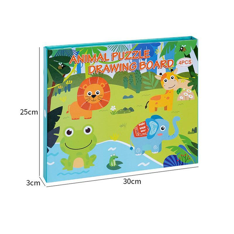 Puzzle in legno per bambini 1-3 3D Animal/Traffic Puzzle Board Montessori STEM giocattoli educativi in età prescolare regali per il colore e