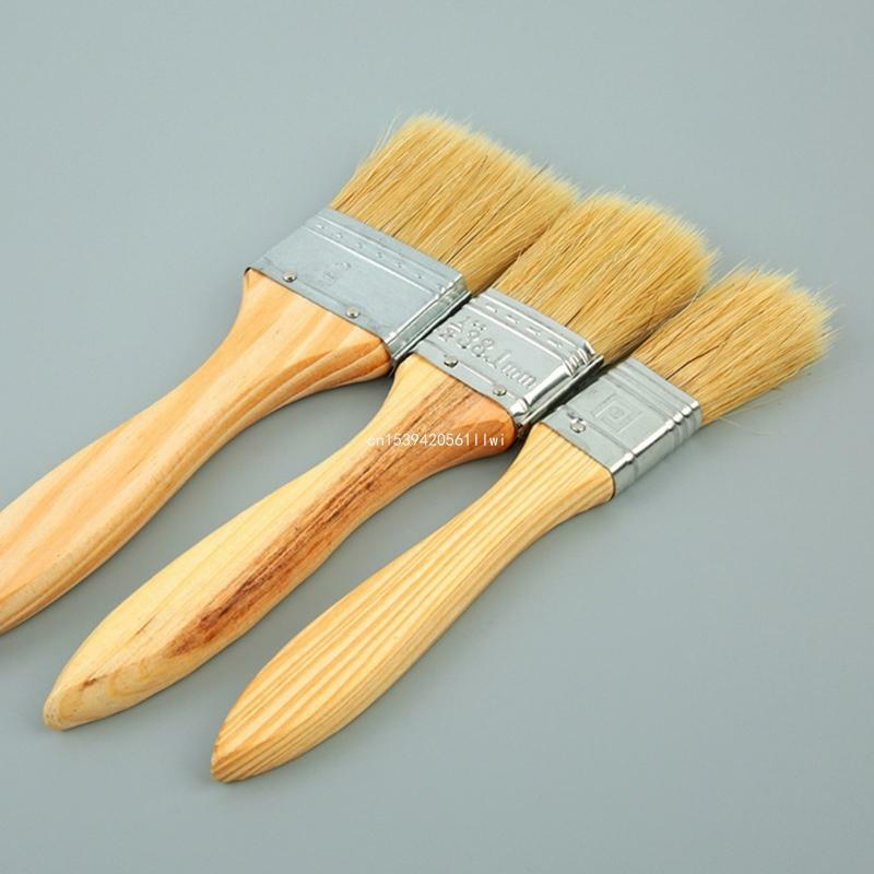 플랫 페인트 브러쉬 나무 손잡이 트림 페인트 브러시 적용을 위한 얼룩 클리너 브러시, 아크릴 페인트 오일 수채화 Dropship