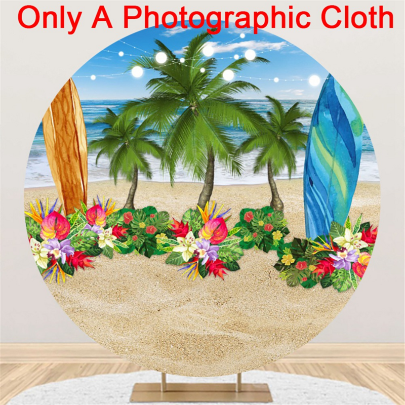 Гавайский скейтборд диаметром 100 см, аксессуары для пляжа, круглый занавес, тканевый фон, реквизит для фотосъемки, G
