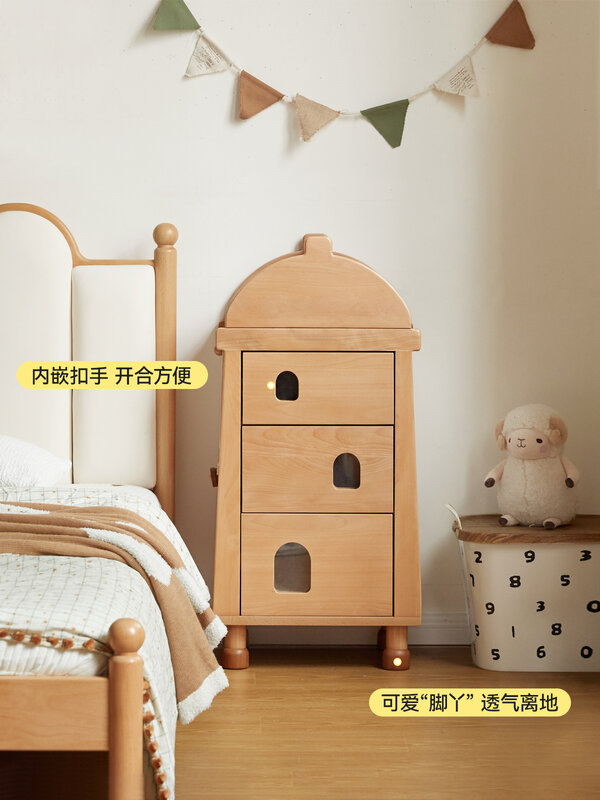 Детский комод из массива дерева, современный креативный шкаф из трех вещей, простой европейский комод из бука для хранения, шкаф для хранения