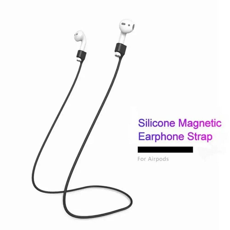 Corda Suspensa Anti-Perda de Silicone Magnética para AirPods, Fones De Ouvido Bluetooth Lanyard, Apple 2nd, 3rd, 4th, 5th Generation