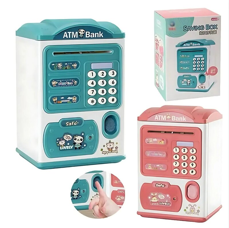 Electronic Bank Safe Box Money Boxes For Children Digital Coins Cash Saving Safe Deposit Mini ATM Machine Toys Kids Gift