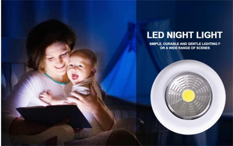 Luces LED de noche con Sensor táctil para decoración de habitación, luces de pared autoadhesivas con batería, redondas y portátiles, atenuación, 1/3 piezas