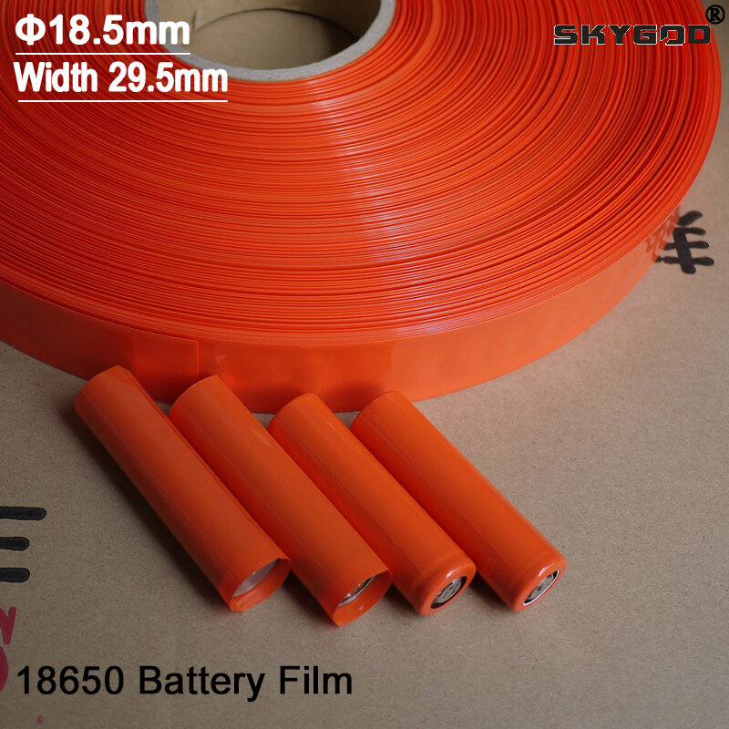 Tubo de PVC Heat Shrink para Bateria Lipo, Filme Isolado, Sleeve Protection Case Pack, Largura Precut 29.5x72mm, 18650, 20 Pcs, 100 Pcs, 500Pcs