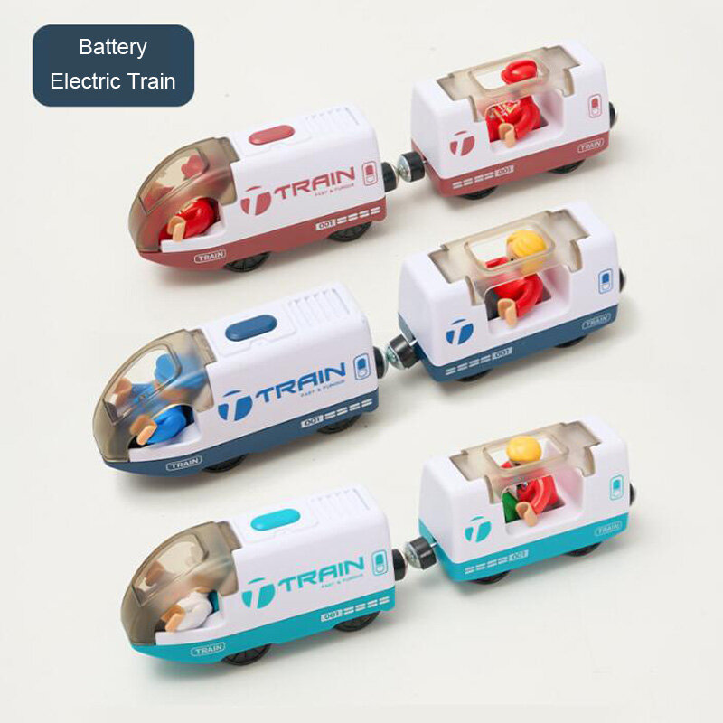 New Electric Wooden Train Set Toy Train for Boys Girls Compatible with Wooden Train Track Racing Track Toys Gift For Kids