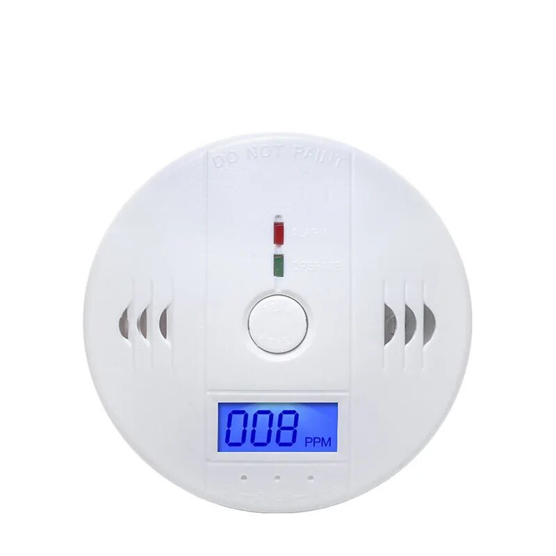 Independent CO Alarm Sensor Carbon Monoxide Alarm Detector 85dB High Sensitive Warning LCD Photoelectric Display for Home Hotel