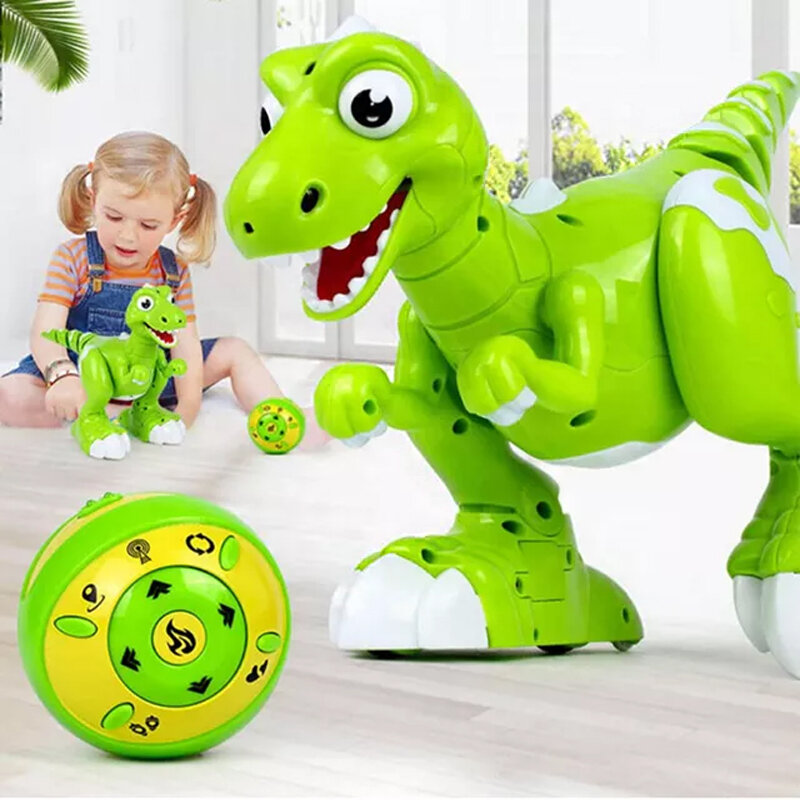 Juguete electrónico de dinosaurio para niño y niña, 908A, inteligente, iteractivo, Robot RC, baile, caminar, seguimiento de pulverización, regalo de período jurásico