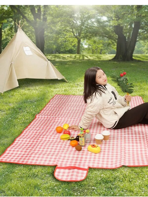 Couverture de pique-nique en plein air, pliable, imperméable, tente, nappe en polymères, coussin épais, portable, voyage, plage, équipement de camping