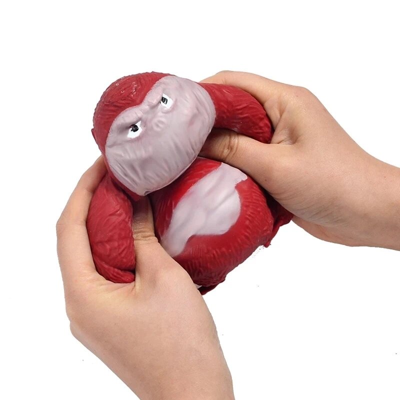 Mainan Fidget Orangutan anti stres raksasa besar mainan Remas Squishy elastis monyet lucu gorila penghilang stres permainan hadiah anak-anak Mini