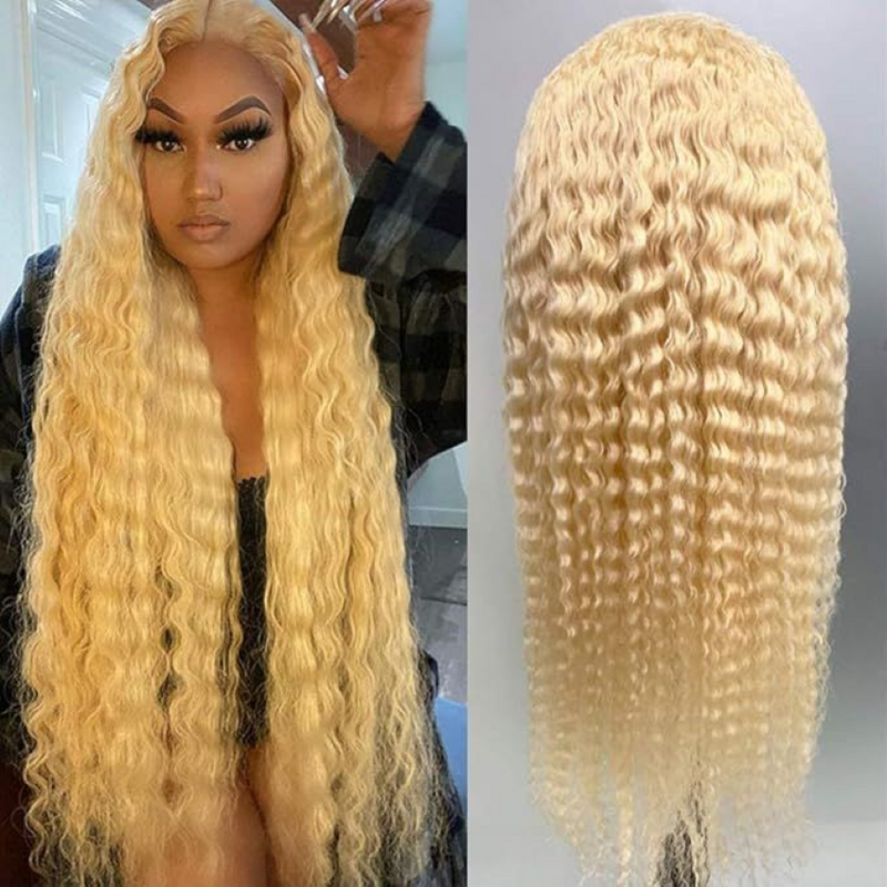 Deep wave 613 Wig pirang madu 13x6 Lace Frontal 13x4 Wig keriting depan renda untuk pilihan Wig tanpa lem 30 inci rambut manusia dijual