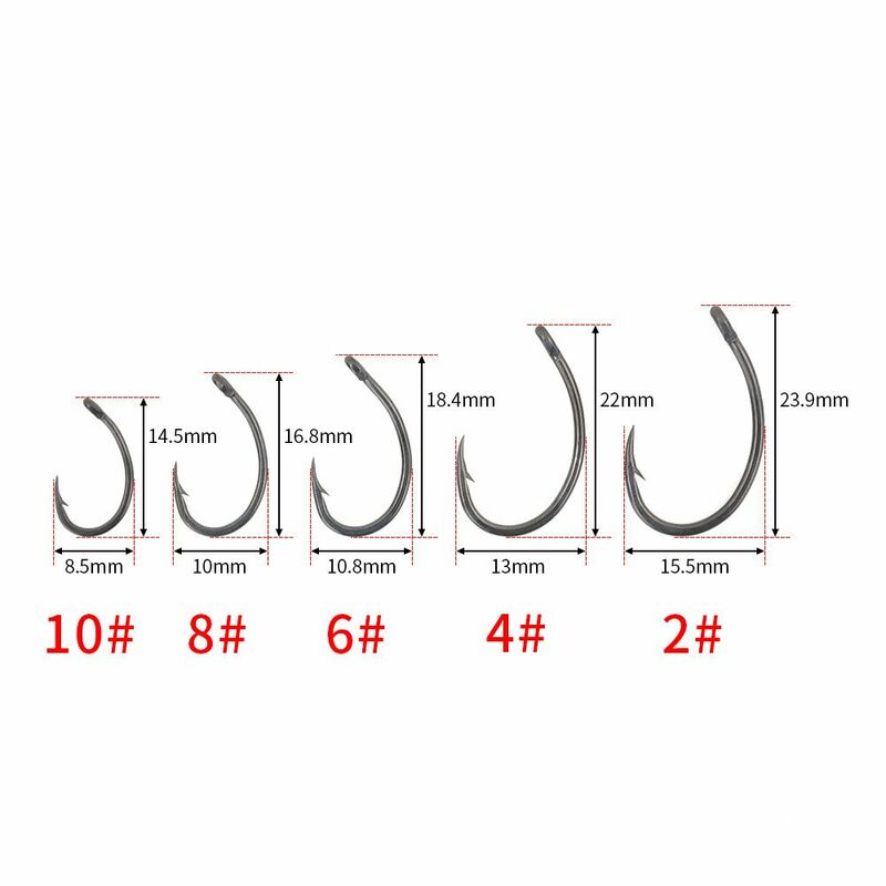 50Pcs 8011 Carp Fishing Hooks Sharp Barbed Pinpoint Claw Hook Eyed Fishooks Coating High Carbon Fishing Accessories