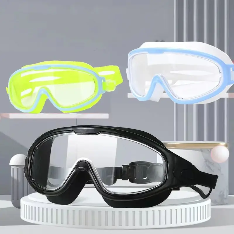 Kacamata renang anak-anak bingkai besar, kacamata renang anti kabut kualitas tinggi, kacamata renang definisi tinggi tahan air, sw