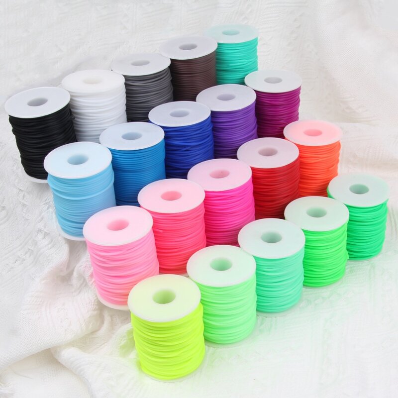 10 Meter/lot 2 3 mm Colorful Hollow Rubber Rope/Silicone rope  line  DIY Making Bracelet Necklace Jewelry Accessories Finding