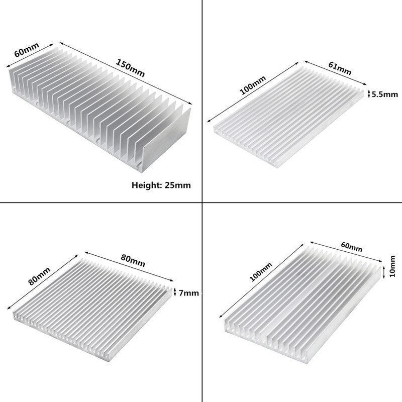 (Angebot) 150x60x25mm heizkörper aluminium-kühlkörper Extrudierten kühlkörper für LED Elektronische wärme ableitung kühlung kühler