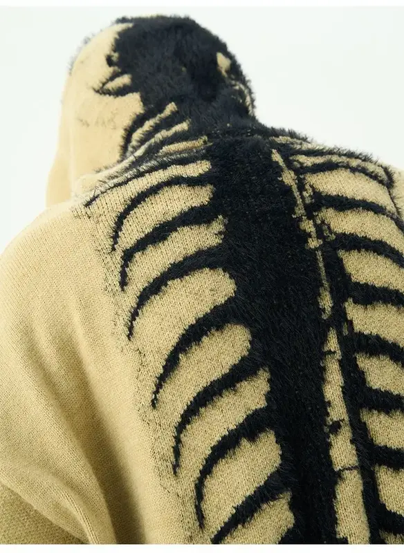 Suéter de punto con capucha para hombre, ropa con patrón de ciempiés americano, retro, de moda, 2024