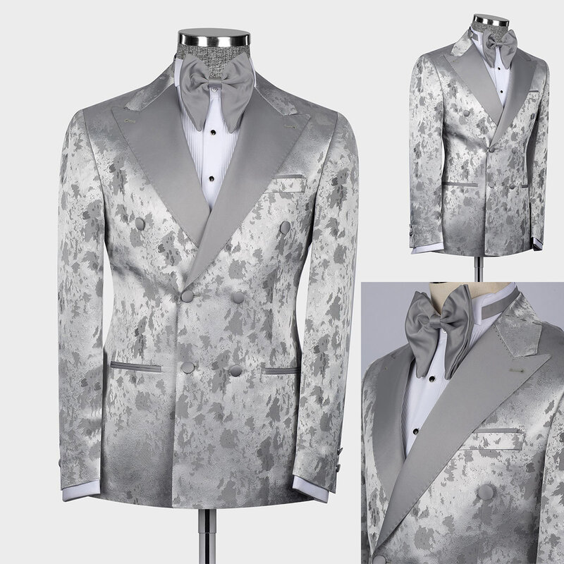 Designer Wedding Coat For Men Double Breasted Slim Fit Business Casual Blazer Peak Lapel Jacket Custom Made