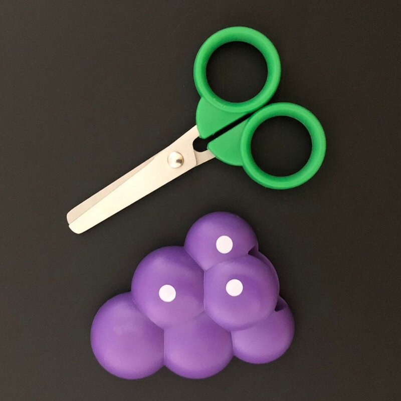 Cute Fruit Shape Scissors para Crianças, Estudante Material de Escritório, Seguro sem ferir as Mãos, Kawaii, SD198, 1Pc