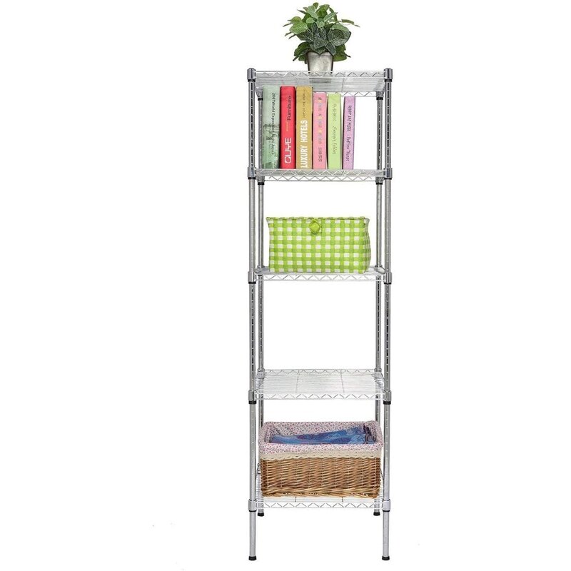 Finnhomy Heavy Duty 5 Tier Wire Shelving Unit, 18x18x59-inches 5 Shelves Storage Rack, Metal Shelving with Thicken Steel Tube, N
