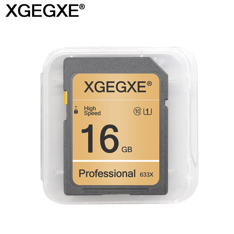 XGEGXE SD Card 32GB Class 10 High Speed 633x Video Card 4GB 8GB 16GB UHS-1 Professinonal Flash Memory Card for Camera Laptop