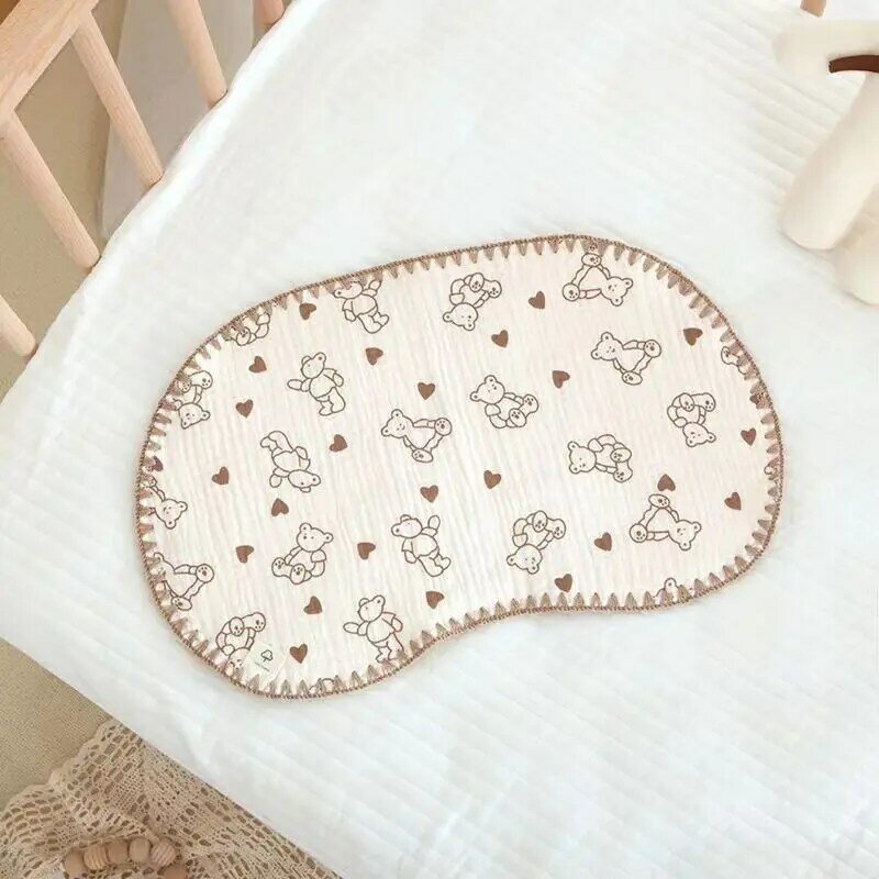 MOOZ Baby Pillow Pad Anti-Spit-Up 0-1Y Newborn Breathable Sweat-Absorbent Baby Pillow Cotton Gauze Flat Pillow Towel CCP021