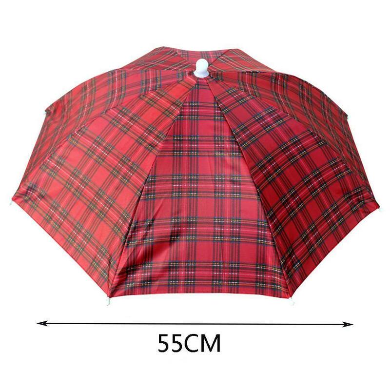 Topi payung hujan portabel lipat memancing luar ruangan kerai tahan air berkemah hiasan kepala topi kepala pantai topi memancing