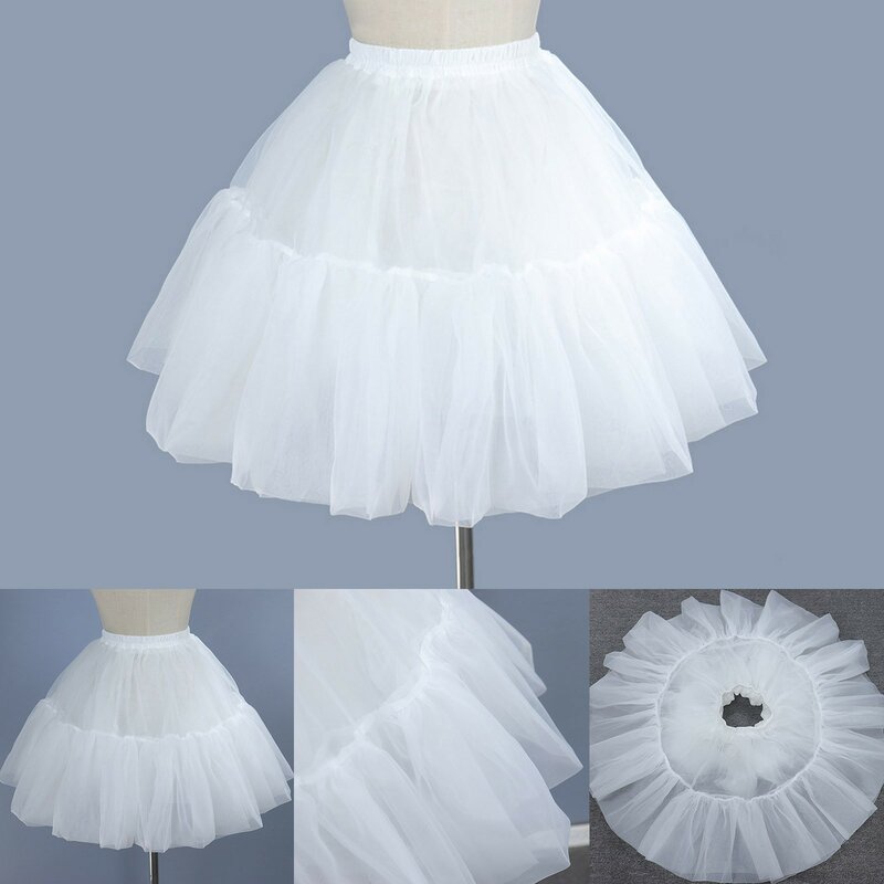 Женская Карнавальная Тюлевая юбка-пачка, пышная короткая мини-юбка в сетку, балетная кринолиновая Высококачественная Женская белая свадебная Нижняя юбка