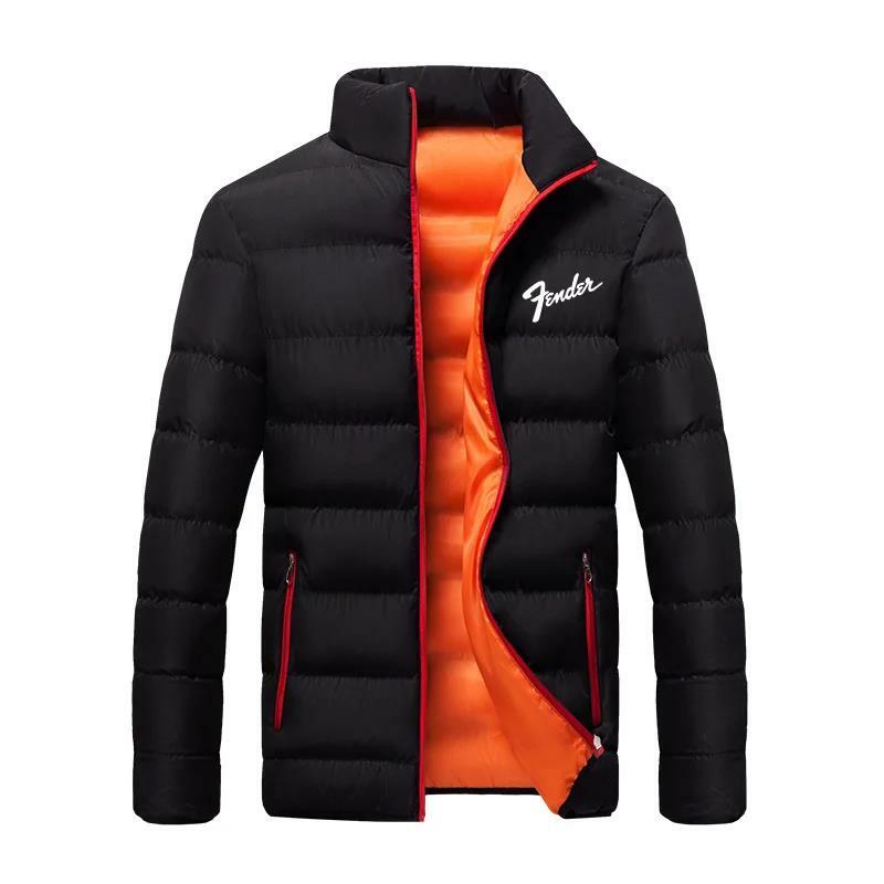 Новая стильная красивая, удобная, теплая и толстая Классическая Повседневная куртка с принтом, мужская зимняя куртка с логотипом музыкальной гитары брызговик