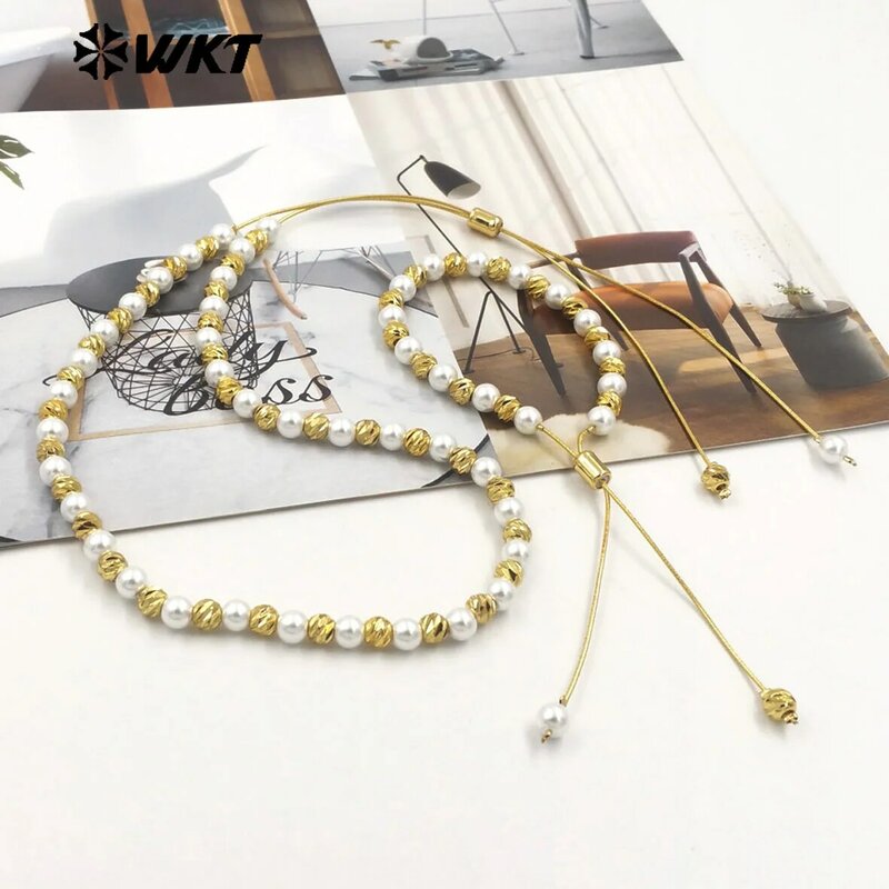 WT-JF352 WKT 2024 Haute Qualité Jaune En Laiton JONew Design Bracelet Perle Ronde Femmes Pour Bijoux Accessoire DIY Cadeau En Vente