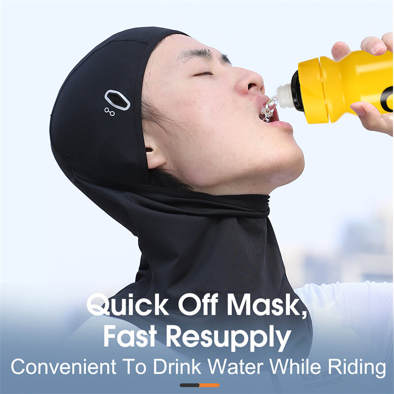 男性用の通気性のあるサイクリングキャップ,UV保護付きのフルフェイスマスク,ランニング用の冷却ギア付き
