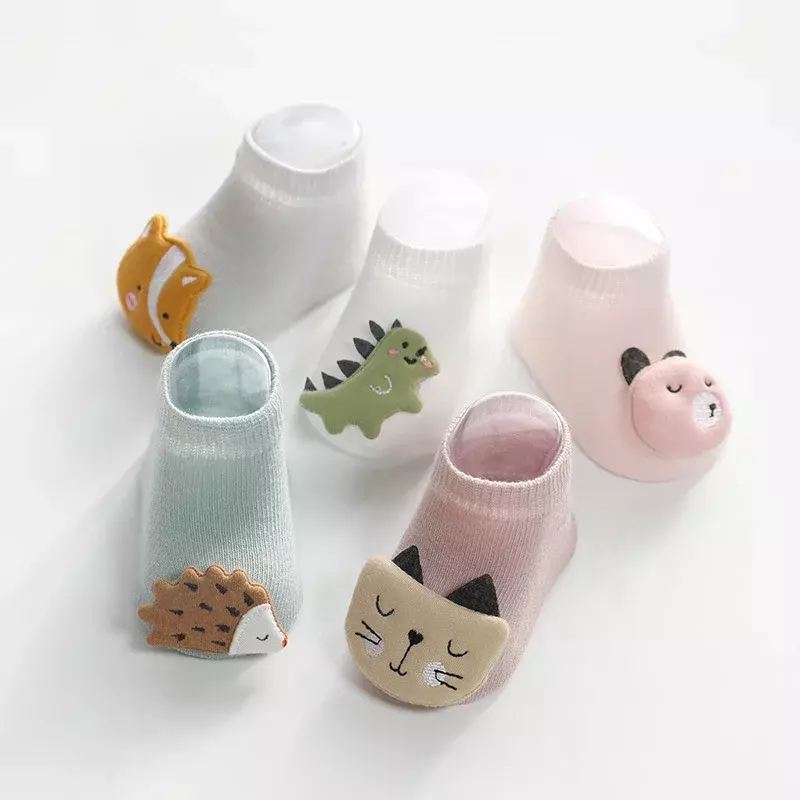 Calcetines de algodón antideslizantes para niños, accesorios de animales de dibujos animados para bebés, recién nacidos, primavera y otoño, nuevos