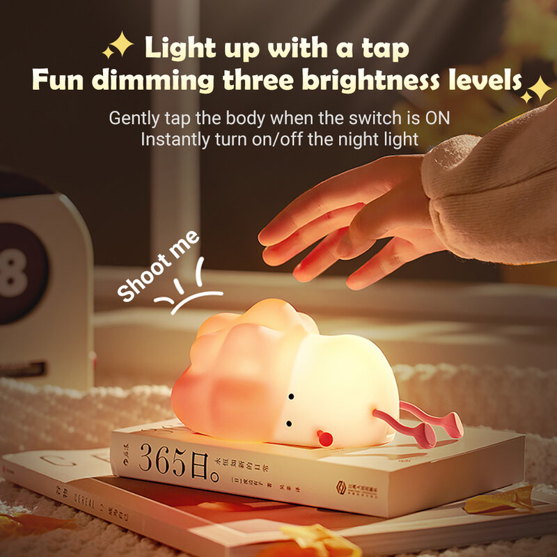 LED Cute Repolho Night Light Touch Sensor Timing Lâmpadas Crianças Presentes Casa Mesa de Cabeceira Decoração Quarto Silicone Night Lamp