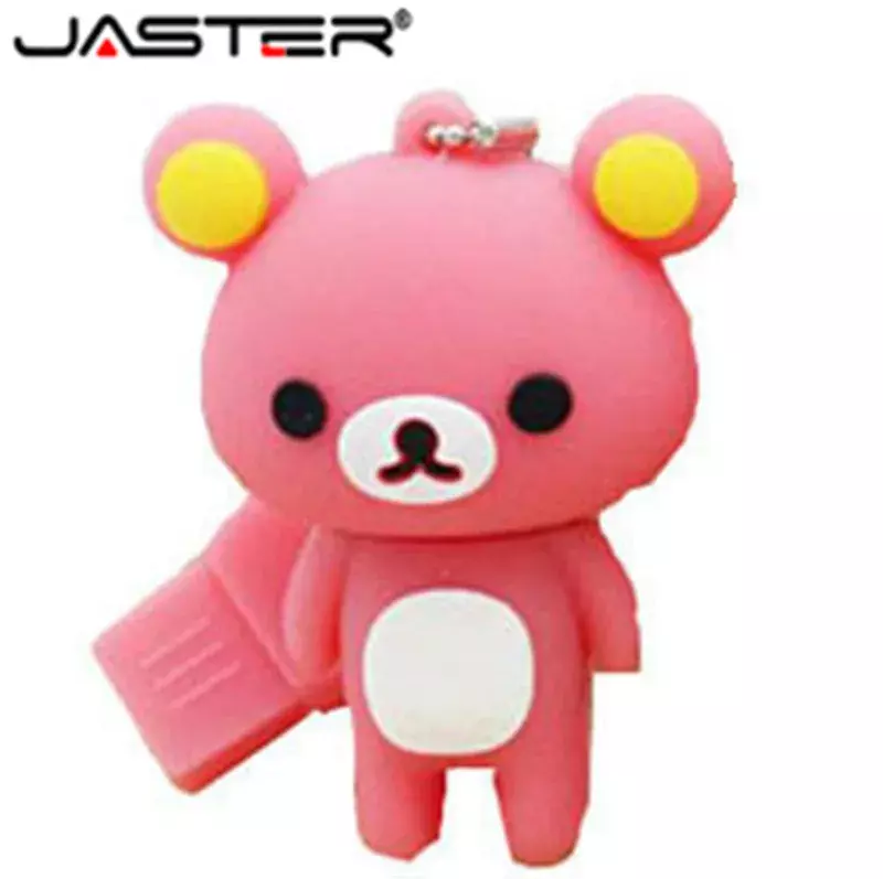 JASTER-Modelo dos desenhos animados Bear Pen Drive, Bebê Real Capacidade USB Stick, 8GB U Disk, 16GB, 32GB, 64GB Flash Drive Presente, USB 2.0