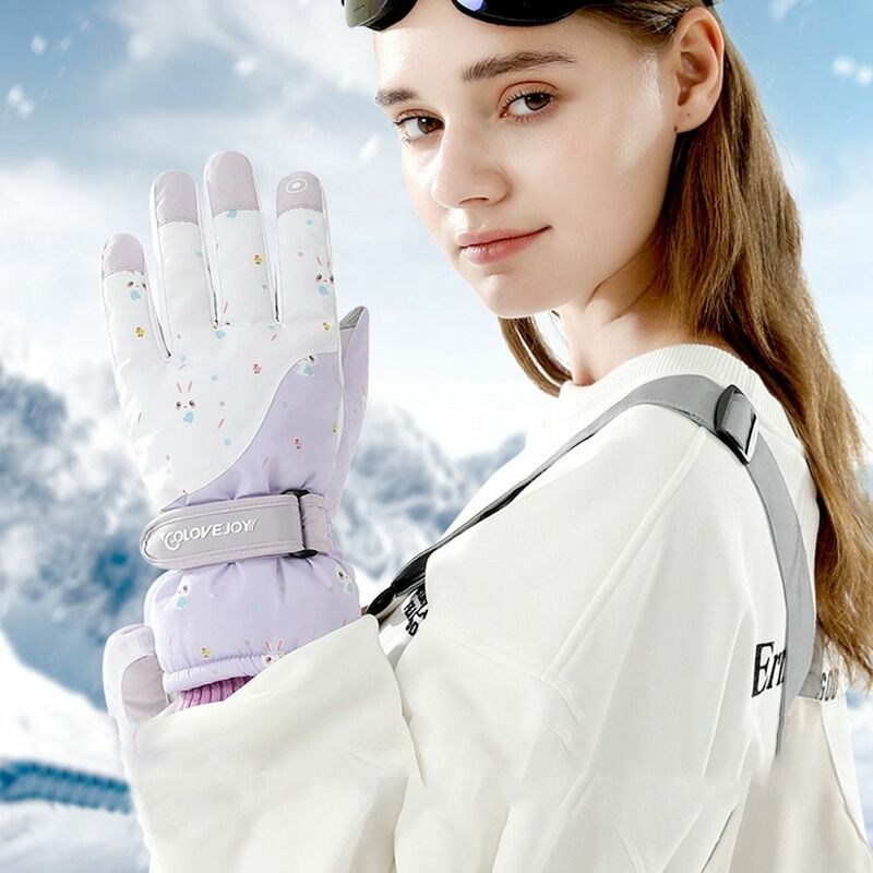 Guanti da sci in pile guanti da sci da ciclismo con Touch-Screen caldi invernali durevoli guanti caldi invernali antivento impermeabili Snowboard