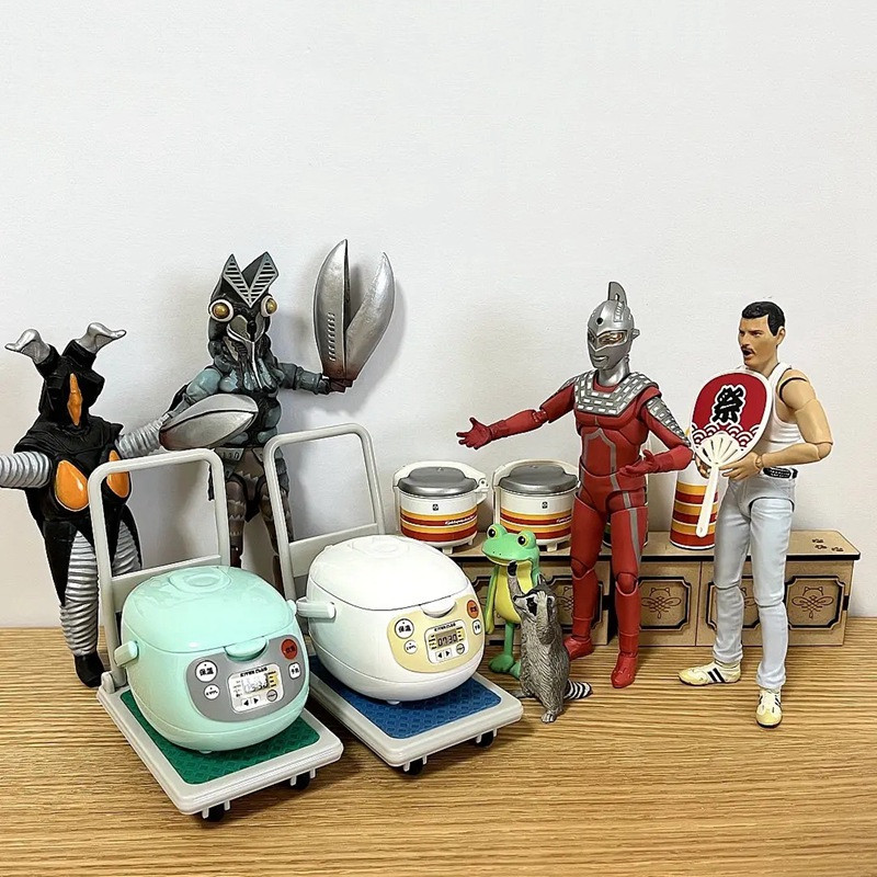 Juguete de cápsula Gashapon de KITAN japonés, modelo en miniatura, Mini olla arrocera, aparato de cocina, adornos de mesa, regalos para niños