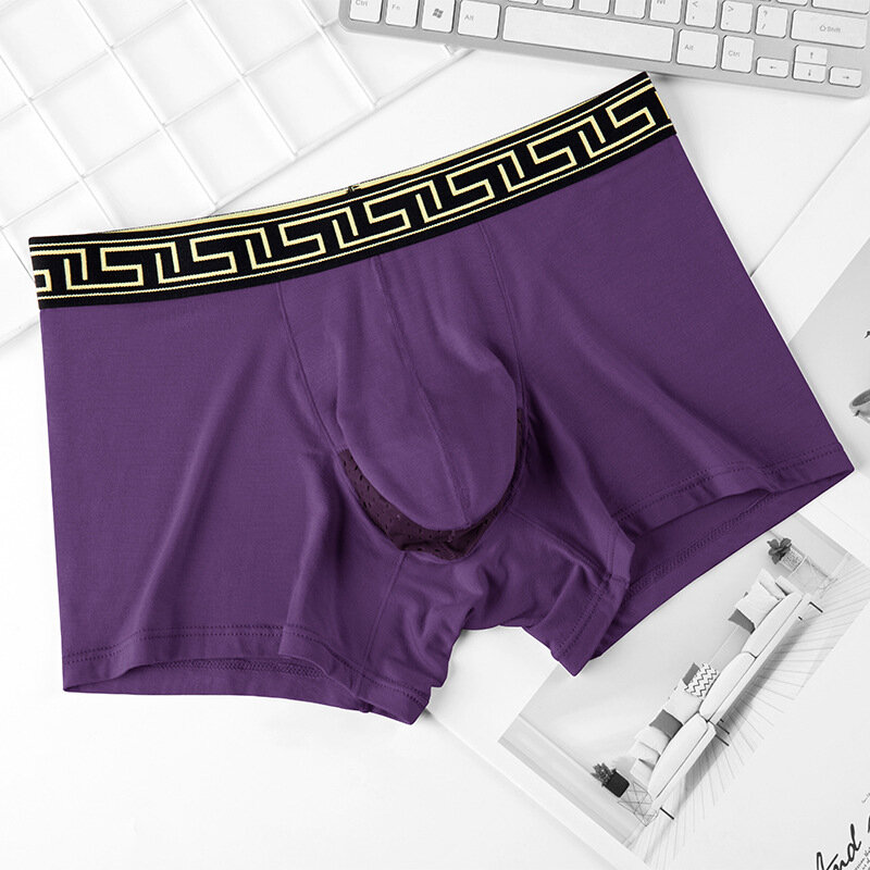 2 Pcs/Lot New Men's Modal Boxer Briefs Underpants Underwear Bullet Separated Comfortable Breathable Sexy Elephant Panties