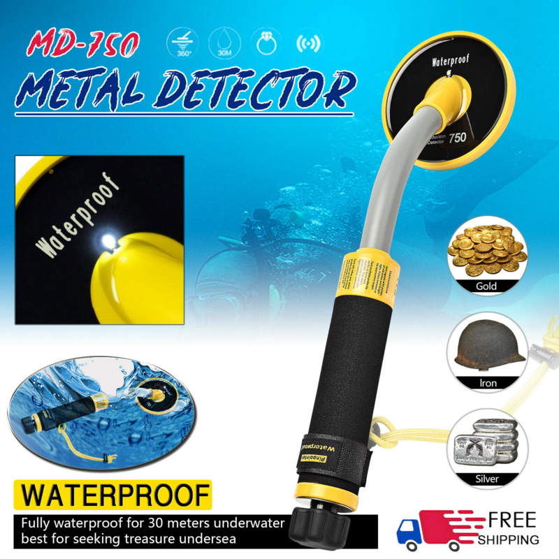 PI750 Totalmente Impermeável Kit Detector de Metais Gold Digger 100 pés/30m Mergulho Subaquático Ocean Lake Alta Sensibilidade Indução por Pulso