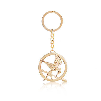 Porte-clés de voiture en métal avec pendentif en forme d'oiseaux, Style Vintage, doré