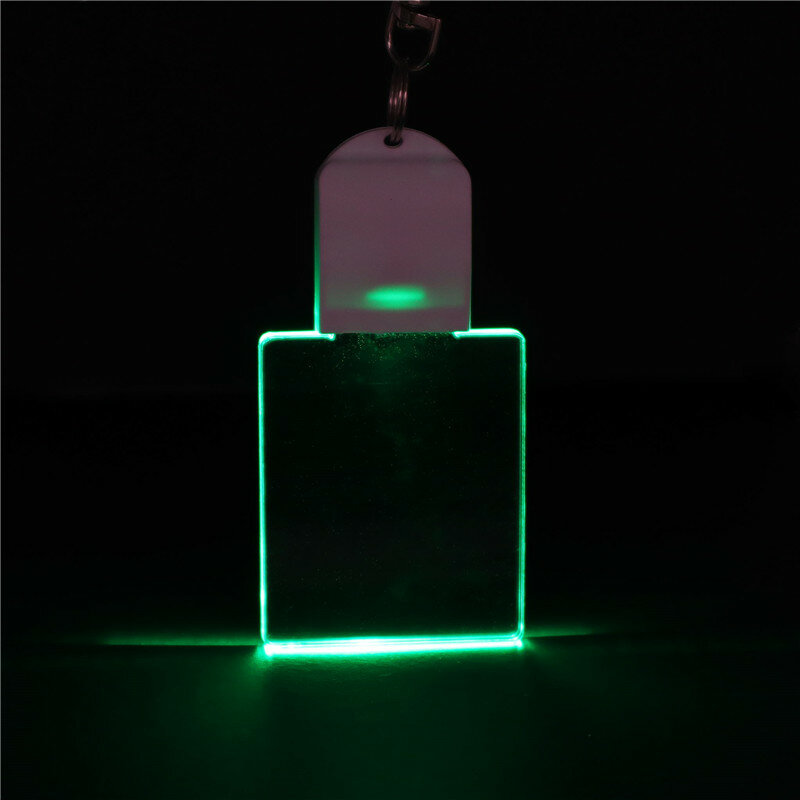 200Pcs Led 3D Blank Acrylic Keychain RGB Night Light Pendant Lamp Wedding Christmas Decor Diy Gift Key Ring Customize Logo