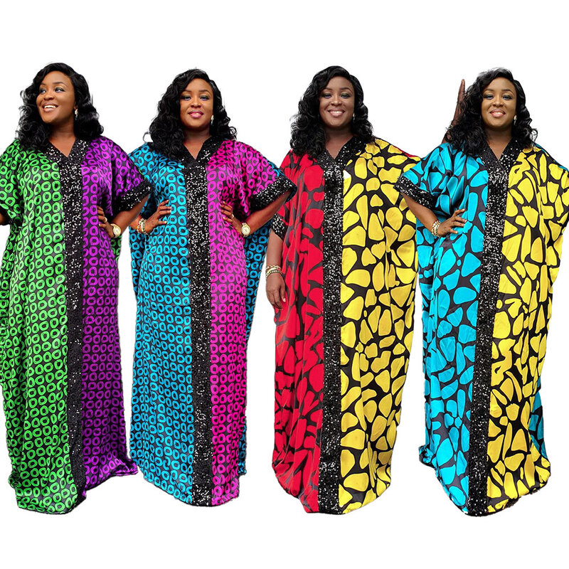 Vestidos africanos para mujer, vestido musulmán de lujo de Dubái, caftán de noche de vestidos de fiesta, bata Boubou, ropa de África 2024