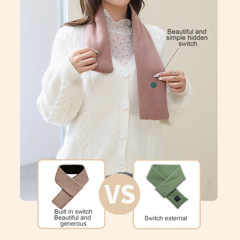 Usb Heating Scarf Constant Temperature Warm Neck Protection Multifunctional Heating Bib Comfortable Fabric Cotton Waterproof