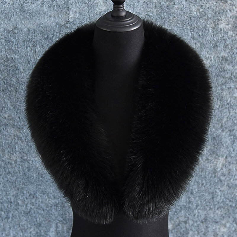 90cm Women Fur Scarf Collar Detachable Winter Autumn Neckerchief Warm Accessories