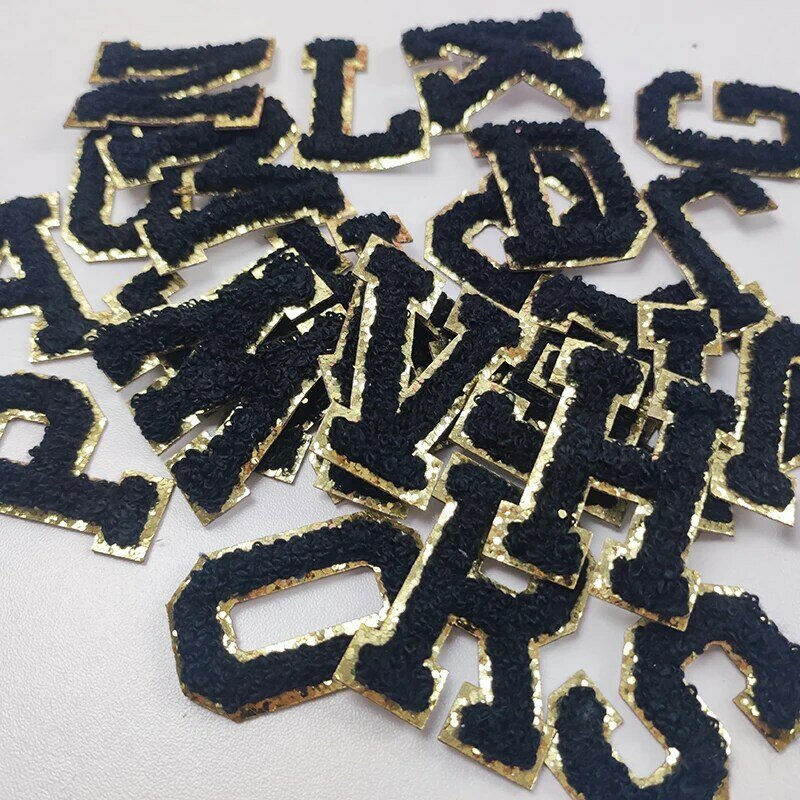 Mini Letter Patch 4.5cm Towel Embroidered Sticker English Patches for Clothing Bags Accessories Alphabet Name Stick on Patches