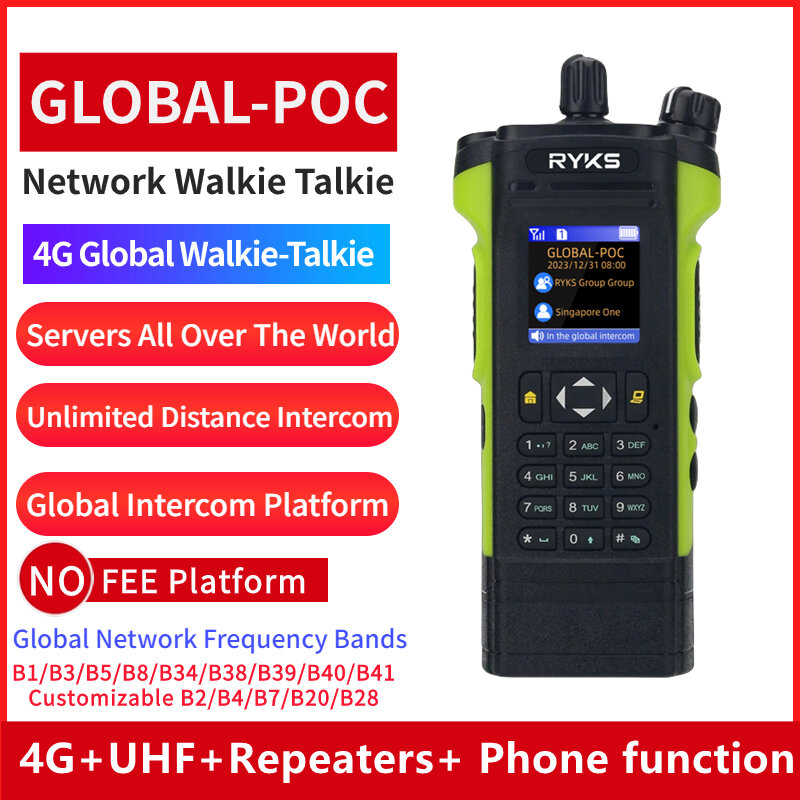 Global-Intercom 4G PoC and UHF Internet Two-Way Radio Sim Card walkie talkie long range 5000km pair (no fee) Intercom platform