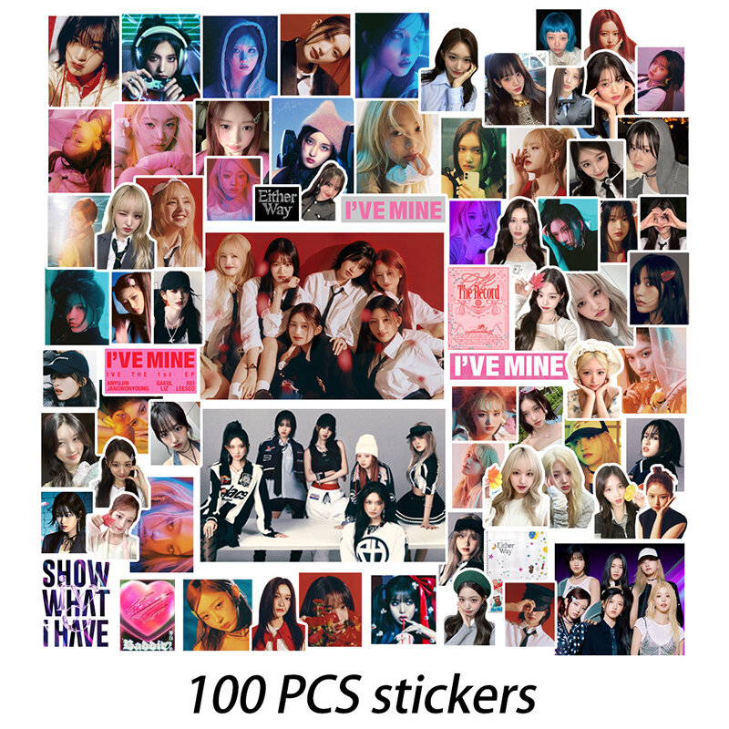 Ive-フォトステッカー100 kpop,新しいアルバム,かわいい,韓国のファッション,アイドルカード,プリント写真,ファンへのギフト,ピース/セット