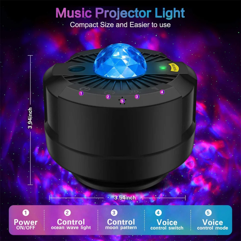 New Arrivals WiFi Smart Starry Sky Galaxy Star Moon Projector LED Star Galaxy Projector Lamp Compatible With Alexa Google APP