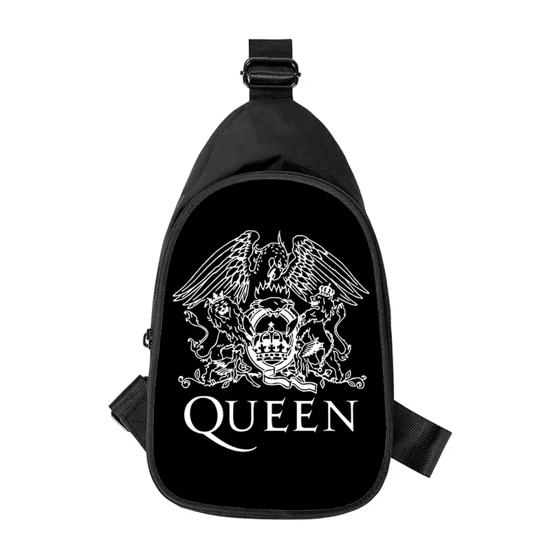 Queen band-Bolso de pecho cruzado con estampado de Freddie Mercury para hombre y mujer, bolsa de hombro en diagonal, paquete de cintura escolar para marido, nuevo