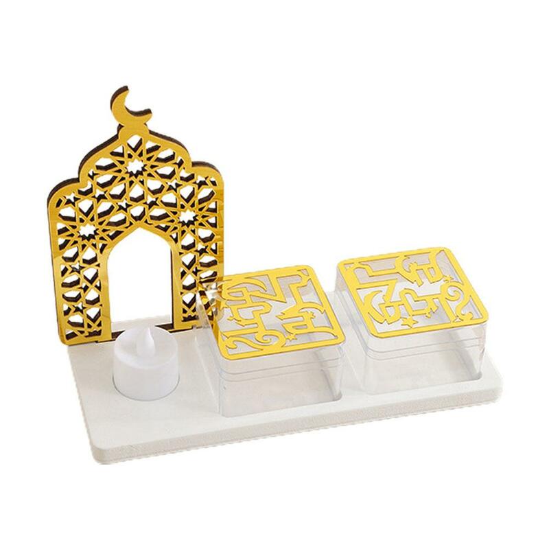 Ramadan Eid Table Decorations Candlestick Food Holder Plates With Decoration Eid Party Electronic Decoration Table Candle H6r4