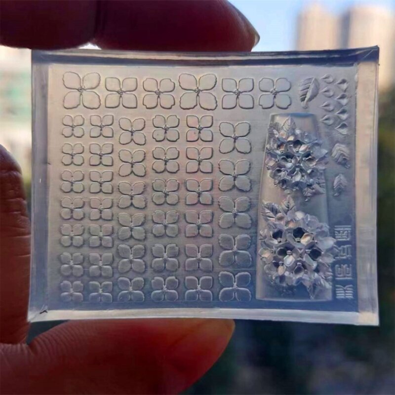 3D резьба силиконовая форма для штамповки ногтей трафареты для ногтей DIY маникюрные инструменты 264E