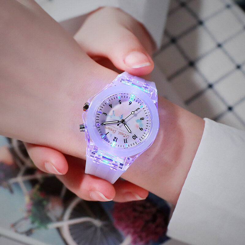 Relojes deportivos para niños y niñas, pulsera de cuarzo con Flash de silicona, con personalidad, fácil de leer, regalo, nuevo