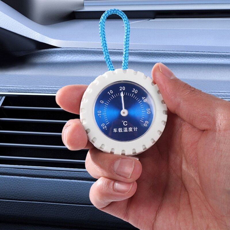 ميزان حرارة داخلي للسيارة، مقياس درجة الحرارة باللون الأزرق الأنيق للحصول على قراءة دقيقة